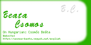 beata csomos business card