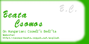 beata csomos business card